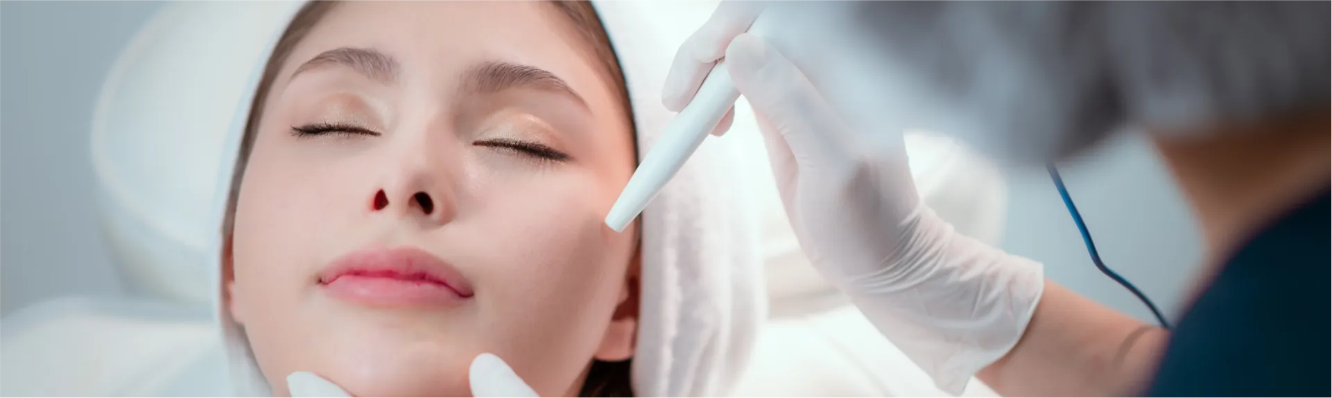 Image of patient getting facial treatment